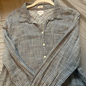 Jcrew navy gingham button down women’s xl
